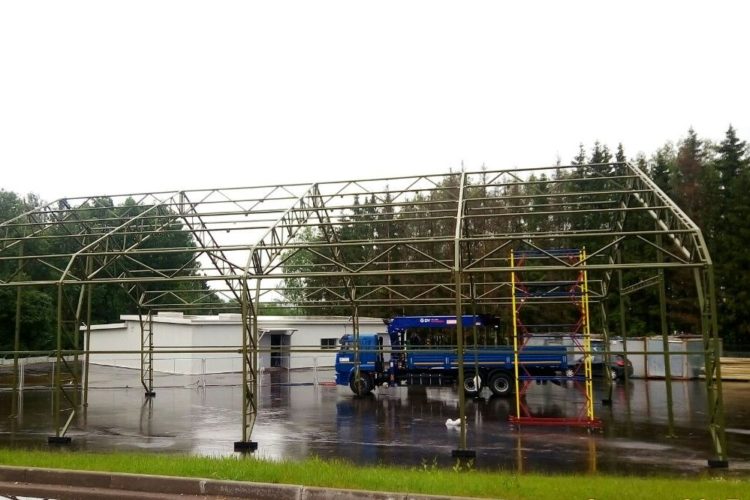 Монтаж тентовых ангаров